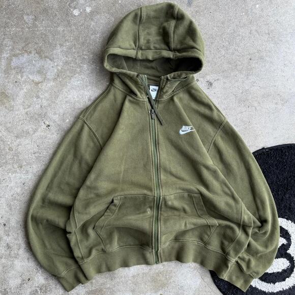 Y2K Olive Green Nike Zip Up Jacket - Picture 1 of 6